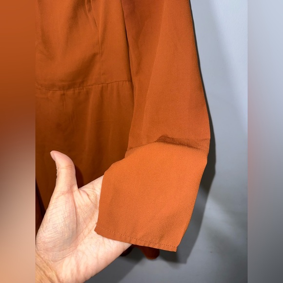 Abercrombie & Fitch women’s Long-Sleeve Poplin Babydoll Mini Dress Small EUC - Picture 4 of 9